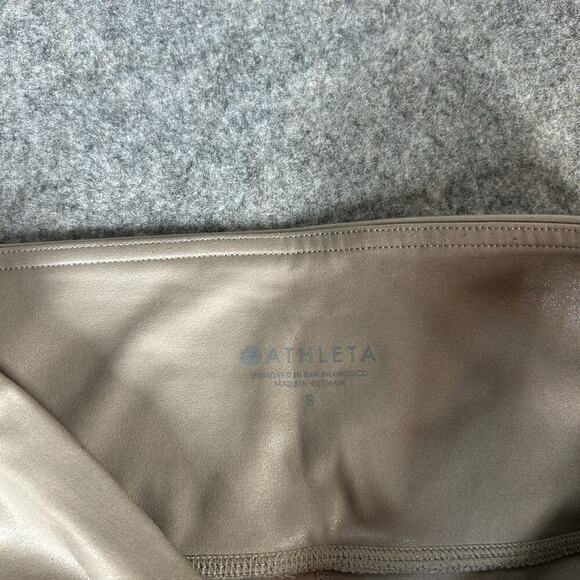 Athleta Elation Shimmer Tight Womens Small Sandbar Taupe Athleisure - Picture 8 of 9